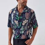 Cactus Button Down Shirt // Navy (XL)