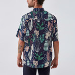 Cactus Button Down Shirt // Navy (2XL)