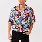 Floral Button Down Shirt // Multicolor (L)
