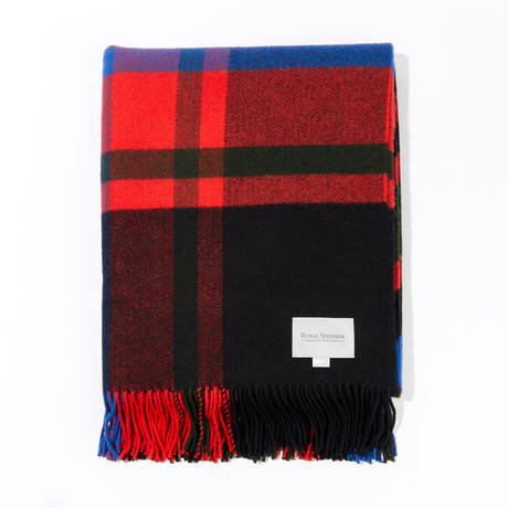 Wool Throw // Red + Blue