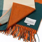 Woven Blanket // Gray + Blue + Orange