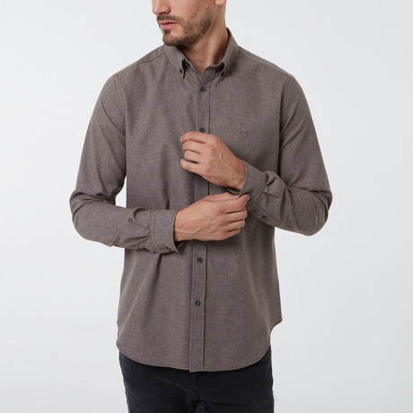 Ald Button Up Shirt // Brown (X-Large)