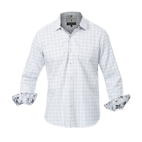 Warriors & Scholars // Victor Long-Sleeve Button Down Shirt // White (S)