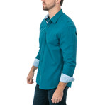 Warriors & Scholars // Porter Long-Sleeve Button Down Shirt // Blue (S)