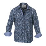 Warriors & Scholars // Magnum Long-Sleeve Button Down Shirt // Blue (L)