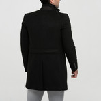 Mock Neck Mackintosh Coat // Black (Medium)