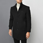 Mock Neck Overcoat // Black (S)