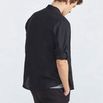 Florence Linen Button-Up // Black (XS)