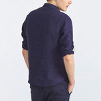Florence Linen Button-Up // Navy (M)