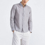 Scarlet Linen Button-Up // Gray (M)