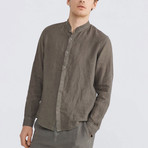 Positano Linen Button-Up // Khaki (M)
