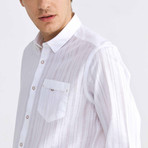 Liam Linen Button-Up // White (L)