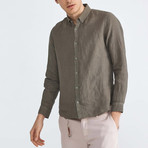 Florence Linen Button-Up // Khaki (XL)