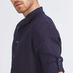 Positano Linen Button-Up // Navy (XL)