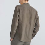Positano Linen Button-Up // Khaki (XL)