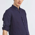 Florence Linen Button-Up // Navy (L)