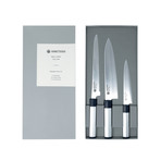 Heptagon // Silver 3 Piece Knife Set //  Utility + Chef's Knife + Bread