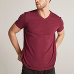 V Collar T-Shirt // Claret Red (2XL)