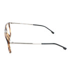 Men's 0931-KVI Optical Frames // Striped Brown + Silver