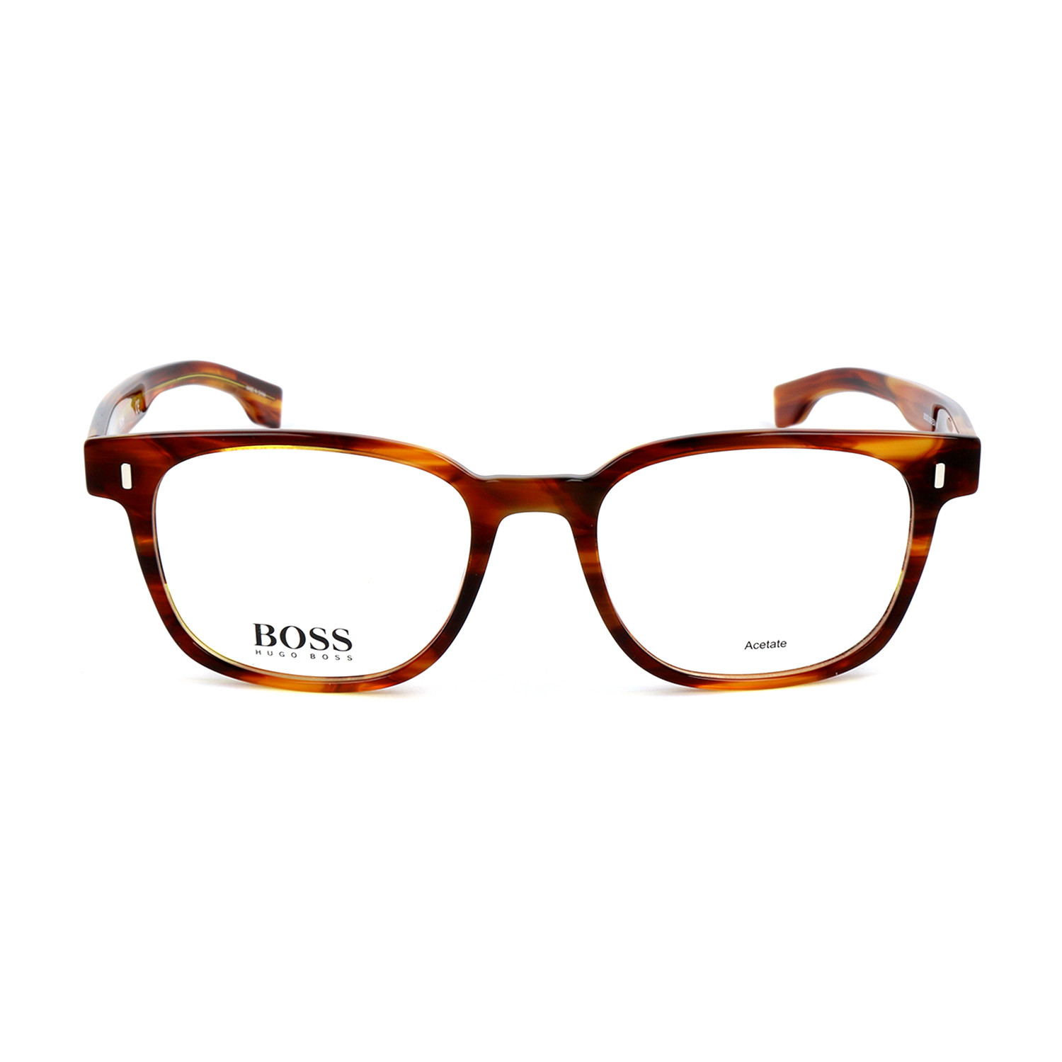 Men's 0958-EX4 Optical Frames // Brown Horn - Hugo Boss - Touch of Modern