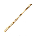 Stainless Steel + Gold Plated Bold Box Bracelet // Gold