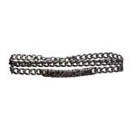 Stainless Steel Double Wrap Chain Terra Bracelet // Silver