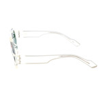 Unisex AOG001 Sunglasses // Semi-Transparent Crystal + Green