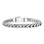 Men's Link Woven Bracelet // Silver