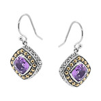 Women's Amethyst Earrings // Silver + Purple
