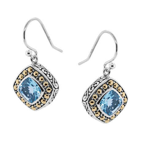 Women's Topaz Earrings // Silver + Blue