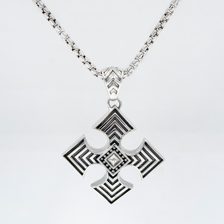 Men's Maltese Cross Necklace // Silver