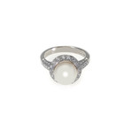 Crivelli 18k White Gold Diamond + Pearl Ring // Ring Size: 6.25