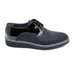 Denzel Classic Shoes + Line Pattern // Black (Euro: 45)