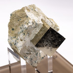 Natural Pyrite Cube from Spain + Acrylic Box