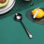 4 Piece Dessert Spoon Set // Black