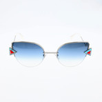 Women's 0242 Sunglasses // Silver + Blue