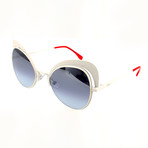 Women's 0247 Sunglasses // White + Dark Gray