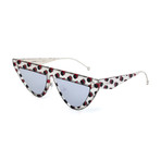 Women's 0371 Sunglasses // Matte Silver + Black + Red