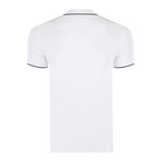 Arthur Short Sleeve Polo Shirt // White + Navy (XL)