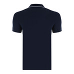 Fred Short Sleeve Polo Shirt // Navy + Ecru (XS)