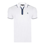 Arthur Short Sleeve Polo Shirt // White + Navy (2XL)