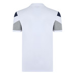 Charlie Short Sleeve Polo Shirt // White + Navy (L)