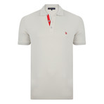 Willie Short Sleeve Polo Shirt // Stone + Red (S)