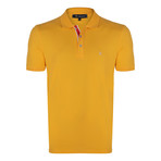 Peter Short Sleeve Polo Shirt // Mustard + Ecru (S)