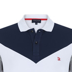 Charlie Short Sleeve Polo Shirt // White + Navy (XL)