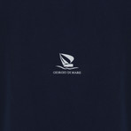 Fred Short Sleeve Polo Shirt // Navy + Ecru (L)