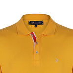 Peter Short Sleeve Polo Shirt // Mustard + Ecru (XL)