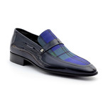 Jed Loafers // Navy Blue + Blue Plaid (Euro: 44)