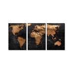 Bronze Black World Map
