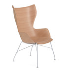 Smart Wood Lounge Chair // Basic Veneer Finish (Light Wood + Chrome Legs)